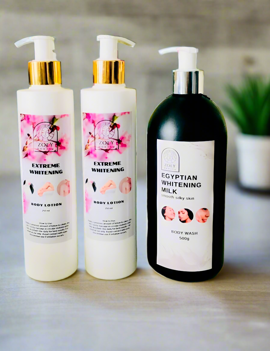 2 extreme body lotions + golden hour FREE BODY MILK