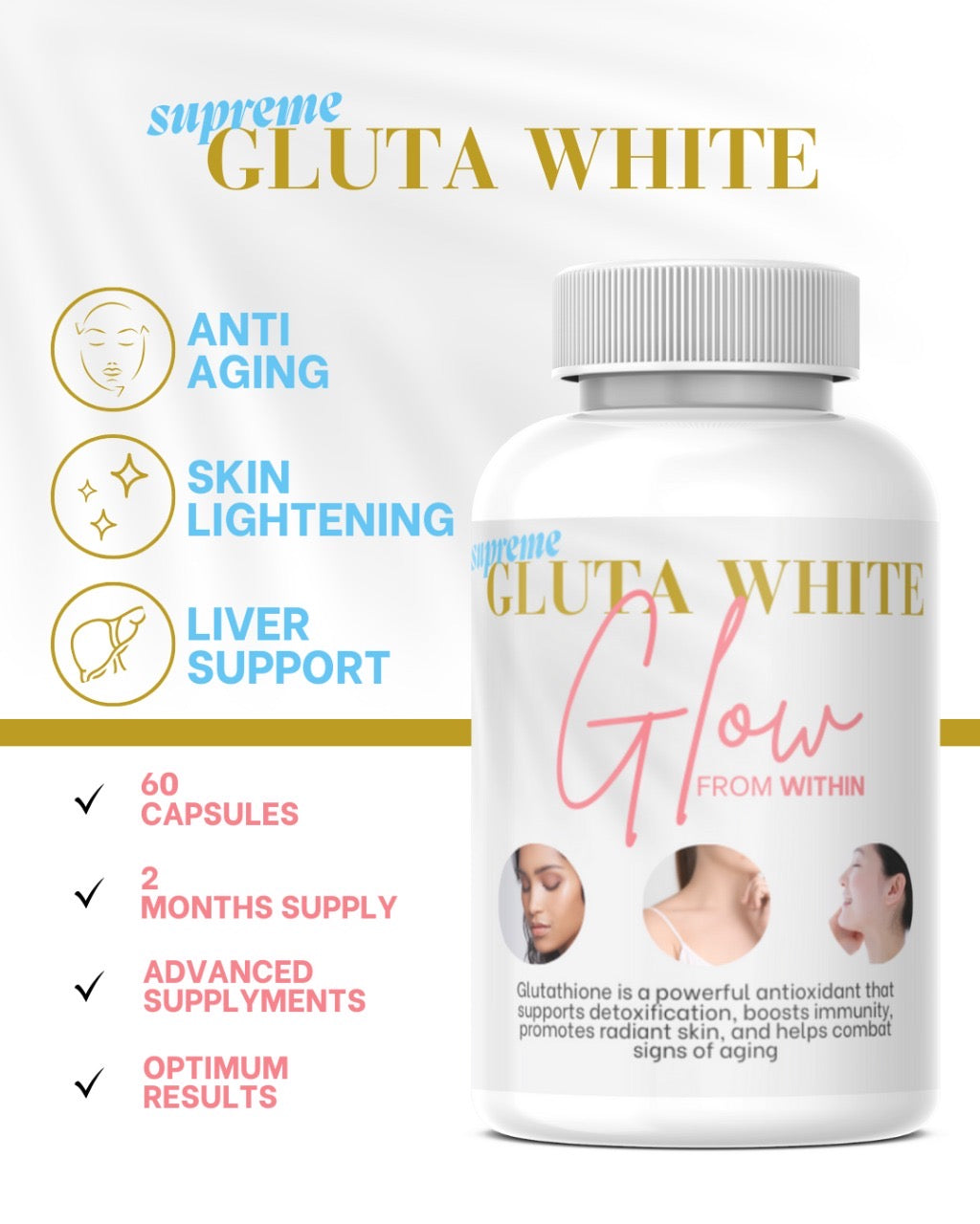 2 x Gluta white Capsules bottles