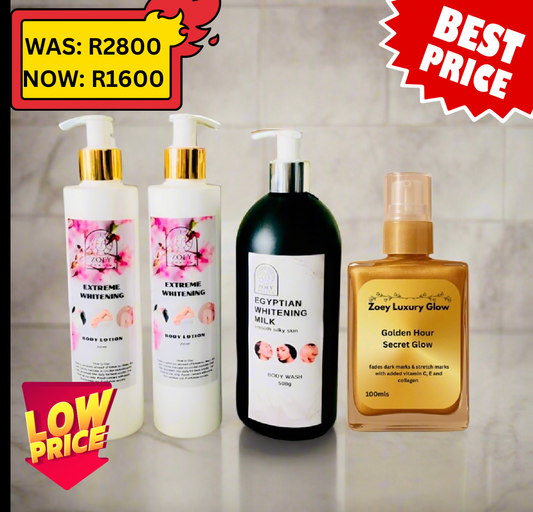 2 x extreme body lotions + golden hour & whitening bodywash
