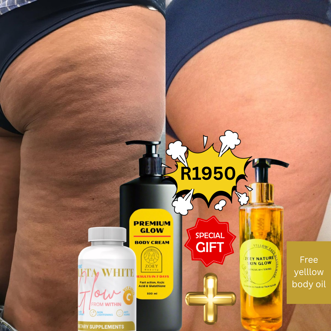 Premium body lotion + Gluta White & yellow oil